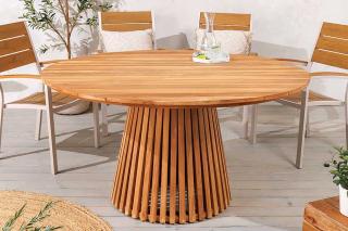 Okrągły stół EMPIRE TEAK 140 cm brązowe drewno tekowe