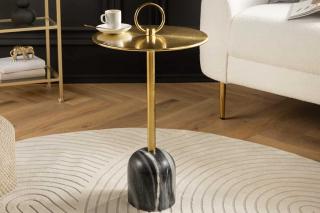 Okrągły stolik boczny ELEGANCE 60cm złoty