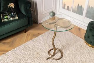 Okrągły stolik WILDLIFE SNAKE 65cm antyczna miedź