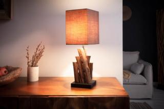 Ręcznie wykonana lampa stołowa PURE NATURE 45cm z drewna akacjowego