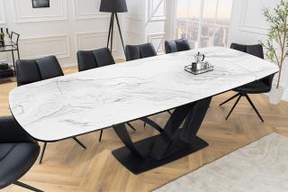 Rozkładany stół ceramiczny rozkładany PAPILLON 180-260cm biały marmur