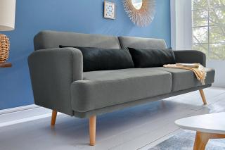 Sofa 3-osobowa STUDIO 210cm ciemnoszara z funkcją spania