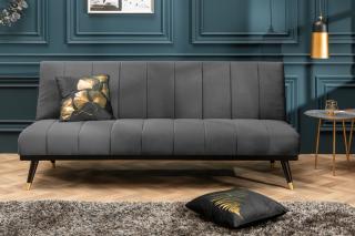 Sofa rozkładana PETIT BEAUTE 180 cm szara aksamit