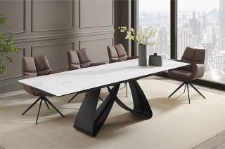 Stół rozkładany INFINITY 180-260 cm biały blat ceramiczny