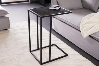 Stolik boczny SLIM LINE 65 cm grafitowy wzór marmuru
