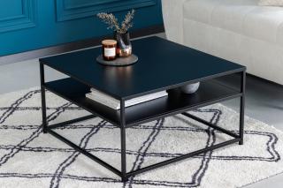 Stolik DURA STEEL 70 cm czarny z półką