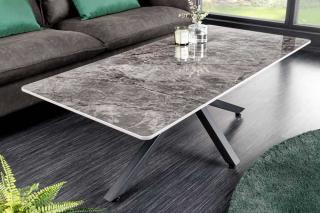 Stolik kawowy GALAXIE 130 cm szary blat ceramiczny noga gwiazda