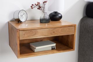 Szafka nocna AMAZONAS 50cm półka akacja OUTLET