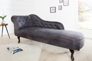 Szezlong Chesterfield 170 cm antyczna szarość leżanka