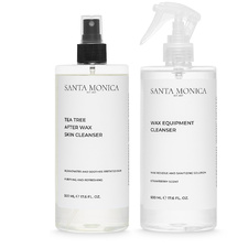 SANTA MONICA DUOPACK 1+1 TEA TREE AFTER WAX SKIN CLEANSER REGENERUJĄCY I OCZYSZCZAJĄCY PŁYN PO DEPILACJI WOSKIEM + WAX EQUIPMENT CLEANSER PŁYN DO USUW