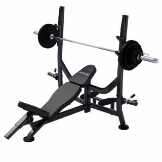 Zestaw - Ławka olimpijska skośna + sztanga 90 kg