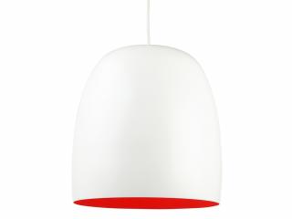 Lampa wisząca LEITMOTIV Kalimero biała matowa z pomarańczowym wnętrzem