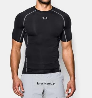 Koszulka termoaktywna męska Under Armour HeatGear Compression Shortsleeve 1257468-001 czarna koszulka wygodna do noszenia przez cały dzień