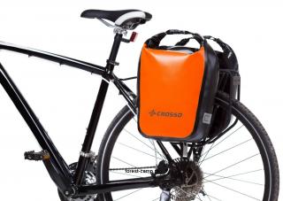 Sakwy rowerowe na tył Crosso DRY SMALL 30l CLICK SYSTEM pomarańczowy