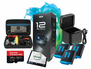 GoPro Hero 12 + 3 Dodatkowe aku Telesin + Hub + Puluz PKT09 + Karta 128GB 200/90 / WYSYŁKA GRATIS / DYSTRYBUCJA PL / RATY 0% / LEASING