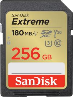 KARTA SANDISK EXTREME SDXC 256 GB 180/130 MB/s C10 V30 UHS-I U3 / WYSYŁKA GRATIS / RATY 0% / TEL. 500 005 235