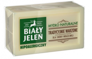 Biały Jeleń Hipoalergiczne mydło naturalne szare w kostce 150g