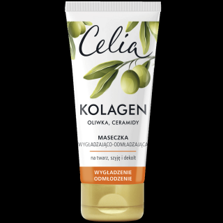 Celia Kolagen Maseczka do twarzy wygładzająco-odmładzająca Oliwka, 60ml