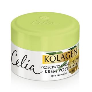 CELIA KREM PÓŁTŁUSTY KOLAGEN I OLIWKA PRZECIWZMARSZCZKOWY 50ml.