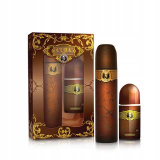 CUBA Gold Zestaw Woda toaletowa 100ml + dezodorant roll-on 50ml