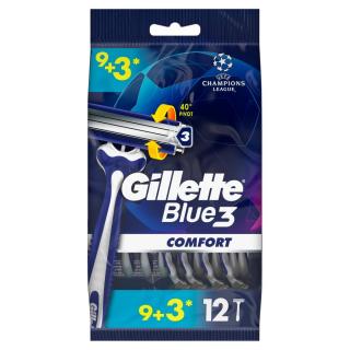 Gillette Blue3 Comfort Jednorazowa maszynka do golenia dla mężczyzn, 9+3 sztuki