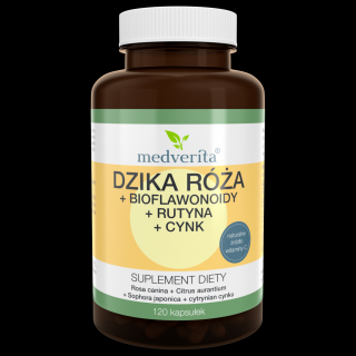 Medveita Dzika Róża + Bioflawonoidy + Rutyna + Cynk - 60 kapsułek