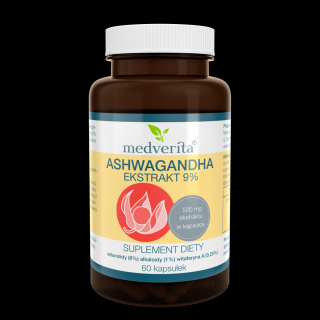 Medverita Ashwagandha ekstrakt 9% - 60 kapsułek
