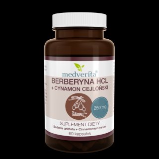 Medverita Berberyna HCL + cynamon cejloński 250/100 mg 60 kapsułek