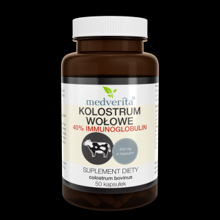 Medverita Colostrum wołowe 40% immunoglobulin 50 kapsułek