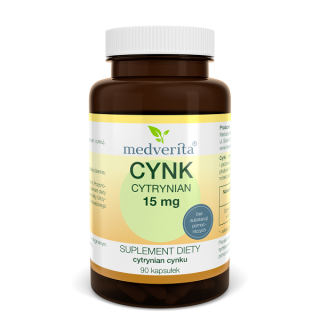 Medverita Cynk Cytrynian 15 mg 90 kapsułek