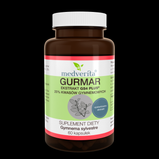 Medverita Gurmar ekstrakt GS4 PLUS® 25% kwasów gymnemowych 60 kapsułek