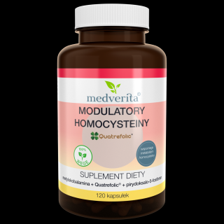 Medverita Modulatory homocysteiny ( witamina B12 + Folian Quatrefolic + P-5-P ) 120 kapsułek