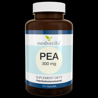 Medverita PEA Suplement diety 300 mg palmitoiloetanoloamid - 120 kapsułek