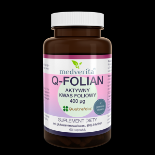 Medverita Q-Folian Quatrefolic® aktywny kwas foliowy 400µg 60 kapsułek