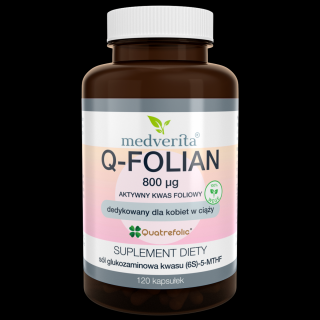 Medverita Q-Folian Quatrefolic® aktywny kwas foliowy 800µg 120 kapsułek