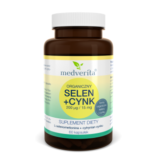 Medverita Selen Organiczny 200 mcg + Cynk Organiczny 15 mg 60 kapsułek