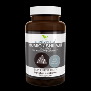 Medverita Shilajit/Mumio ekstrakt 20% kwasów fulwowych 60 kapsułek