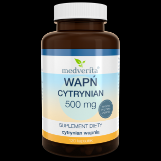 Medverita Wapń cytrynian 500 mg - 120 kapsułek