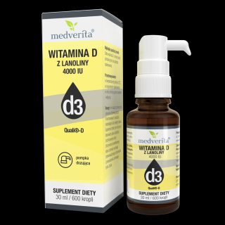 Medverita witamina D3 4000 IU z lanoliny 600 kropli / 30 ml