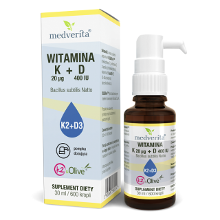 Medverita Witamina K2 20 mcg+D3 400 IU 30 ml/600kr