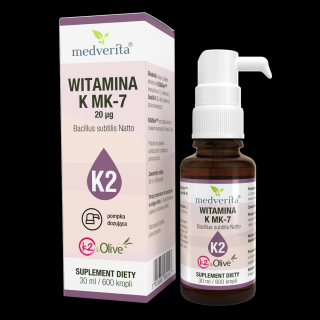 Medverita witamina K2 - K MK-7 K2Olive™ 20 µg - 30ml / 600 kropli