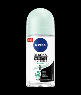 Nivea BlackWhite Fresh Antyperspirant roll-on dla kobiet 50 ml