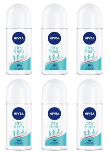 Nivea Dry Fresh Woman antyperspirant dezodorant 48H roll-on 6x50ml