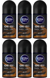 Nivea Men Deep black Espresso 48h antyperspirant męski roll-on 6x50ml