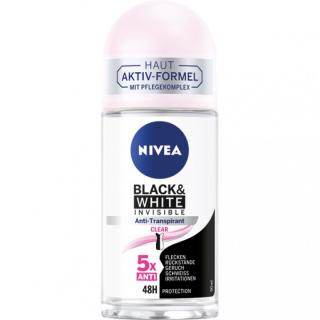 Nivea Women BlackWhite Invisible Clear antyperspirant roll-on 50ml