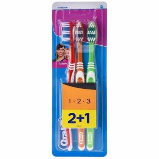 Oral-B 1.2.3 Classic Care Medium Szczoteczka do zębów trójpak