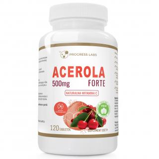 Progress Labs Acerola Forte 500mg naturalna witamina C 120 tabletek