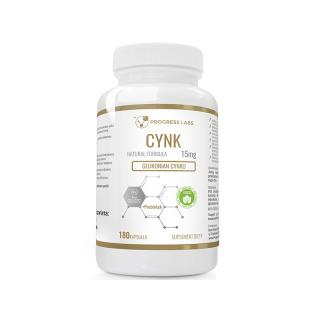 Progress Labs Cynk Glukonian Cynku 15mg + Prebiotyk Produkt Vege 180 Kapsułek