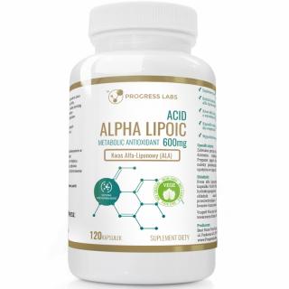 Progress Labs Kwas Alfa Liponowy (ALA) 600mg dla wegan 120 kapsułek