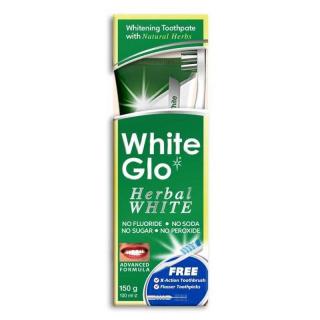 White Glo Herbal White Toothpaste ziołowa pasta do zębów 100ml + szczoteczka do zębów